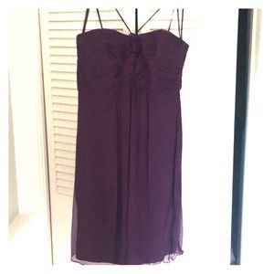 Amsale purple silk chiffon dress